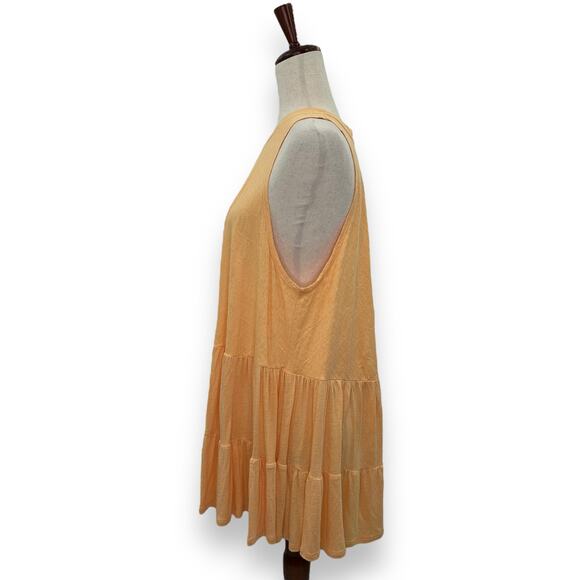 Free People Tiered Tunic Tank Top Size XS Oversized Apricot Orange Right on Time - Picture 5 of 11